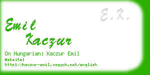 emil kaczur business card